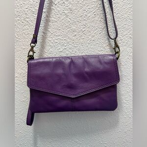 Purple bag genuine leather